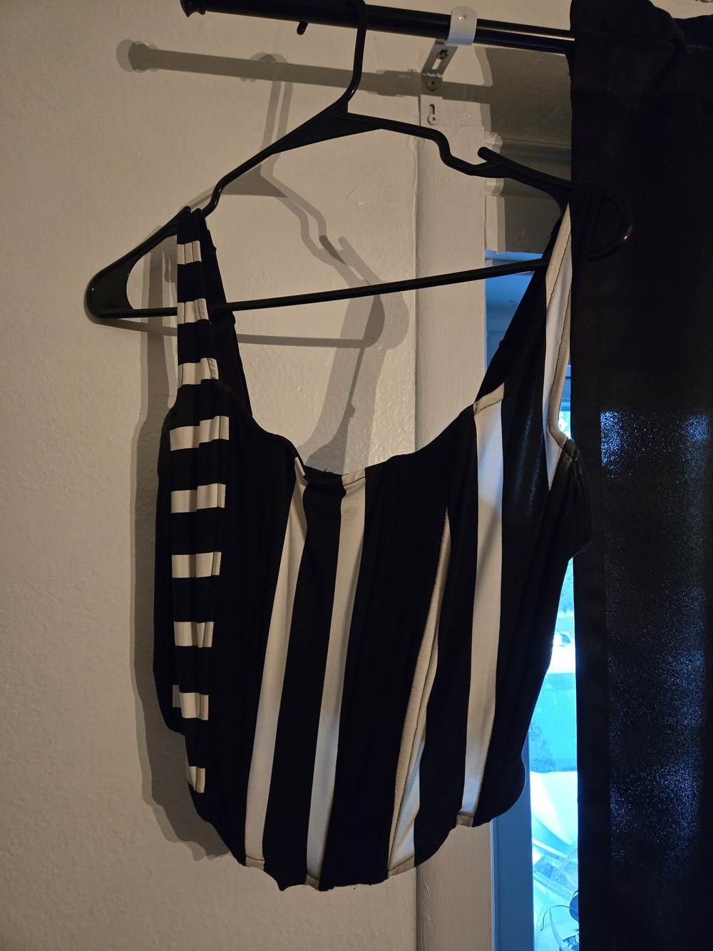 Killstar Black & White Striped Corset